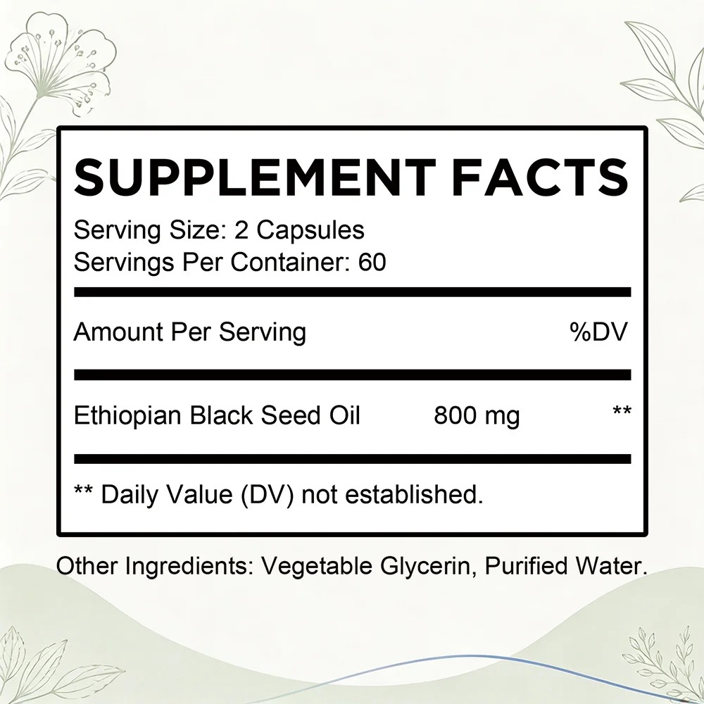 Óleo de Semente Preta Etíope e - Herbal Supplement avaliação e preço