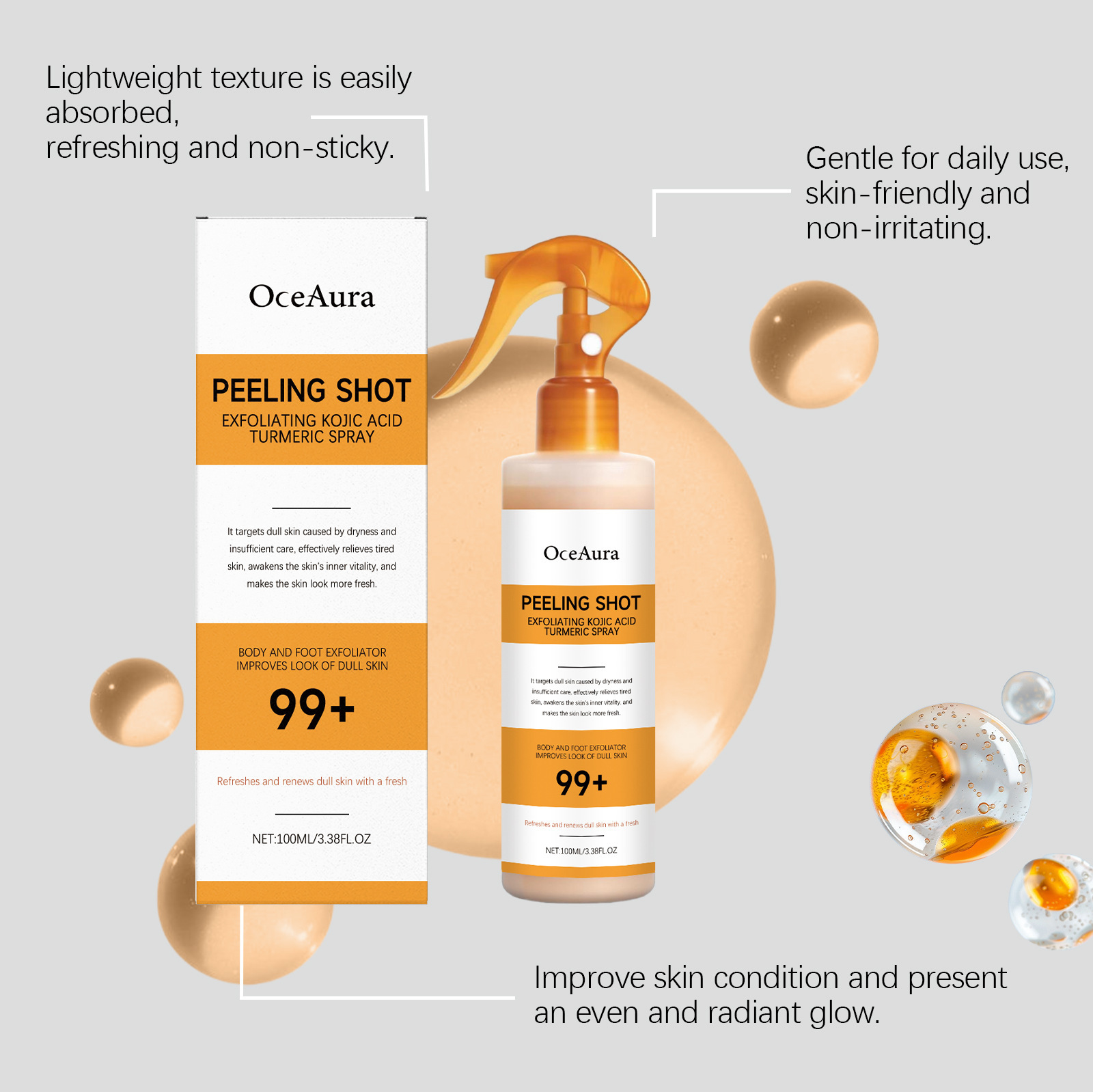 OCEAURA Spray esfoliante de cú - Turmeric avaliação e preço